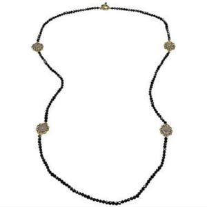 Heidi Daus How Suite It Is Black Crystal & Flower Necklace